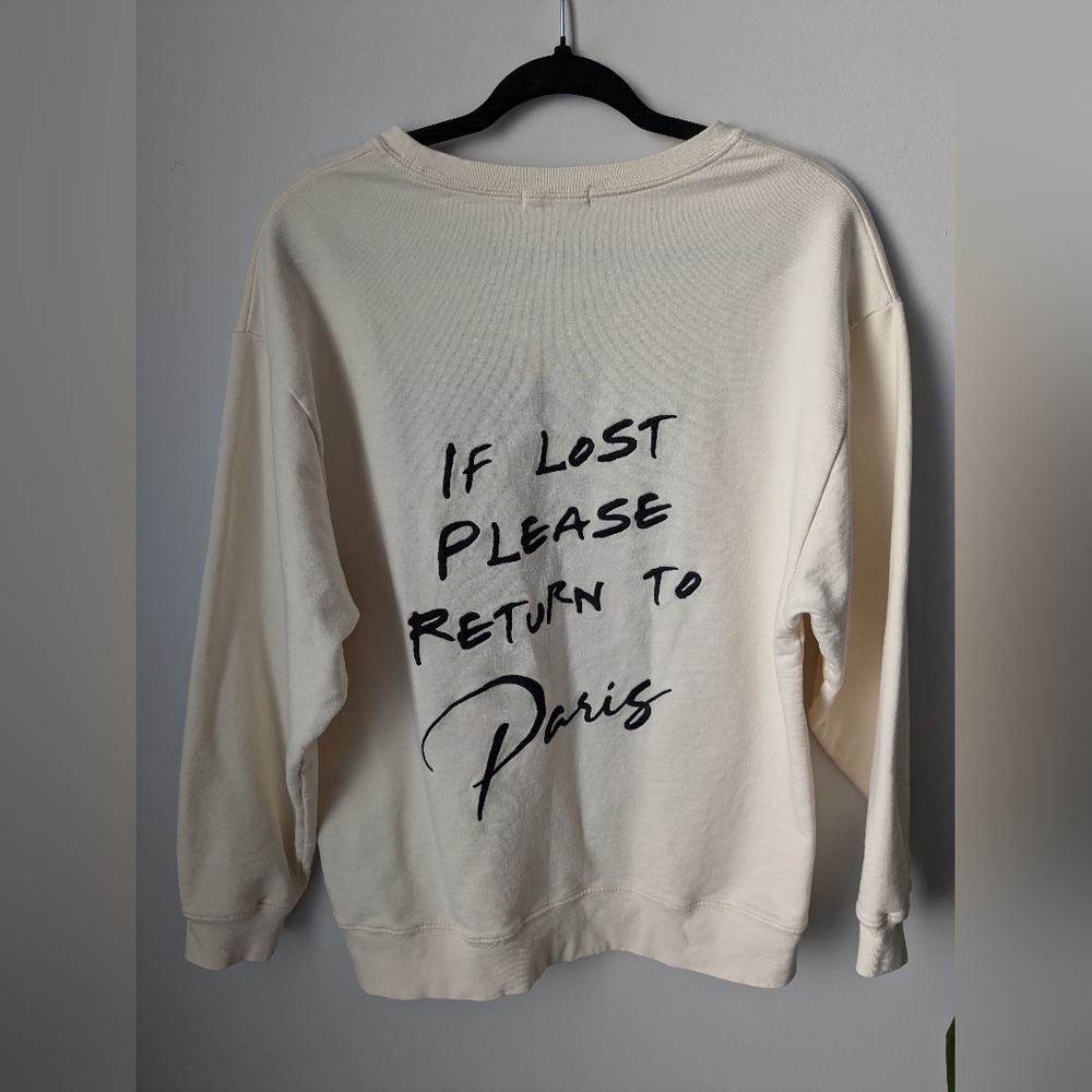 Cream Sweatshirt with Paris Print